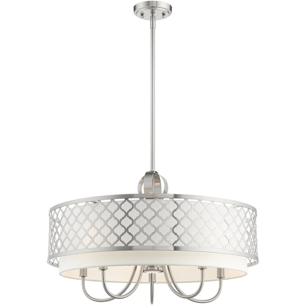 Six Light Dimmable Chandelier With Shades