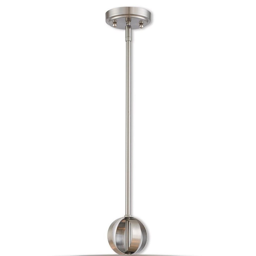 Nickel Six Light Metal Dimmable Chandelier With Shades