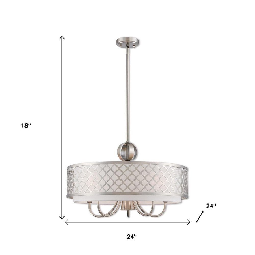 Six Light Dimmable Chandelier With Shades