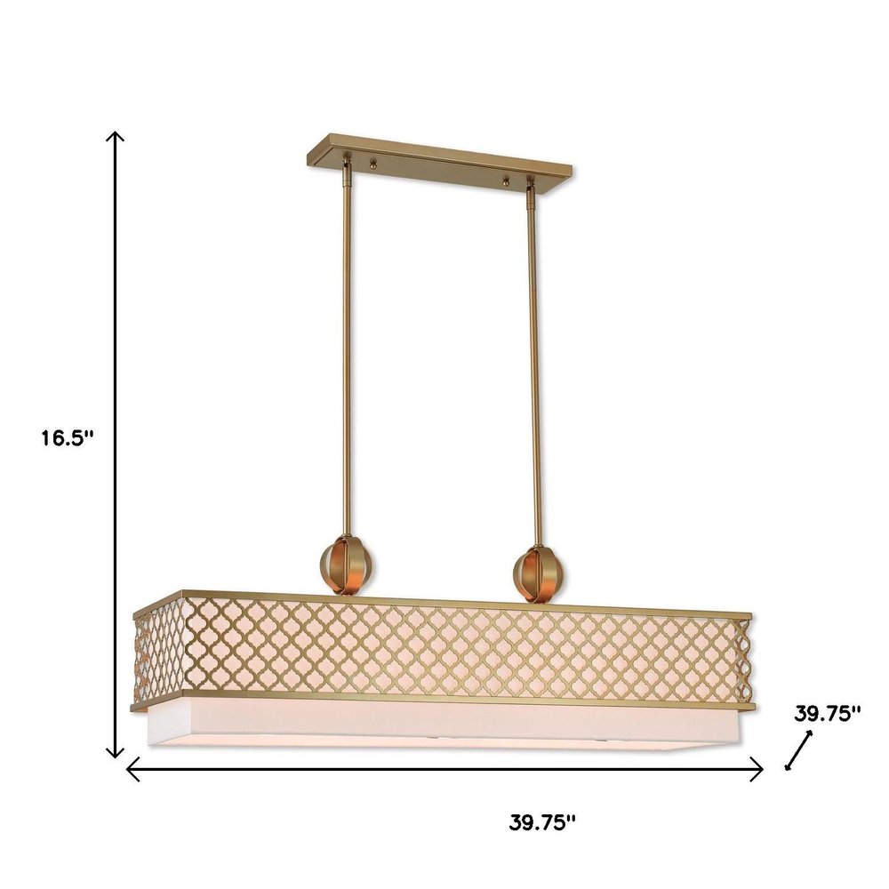 Gold And Off White Nine Light Metal Dimmable Chandelier With Shades