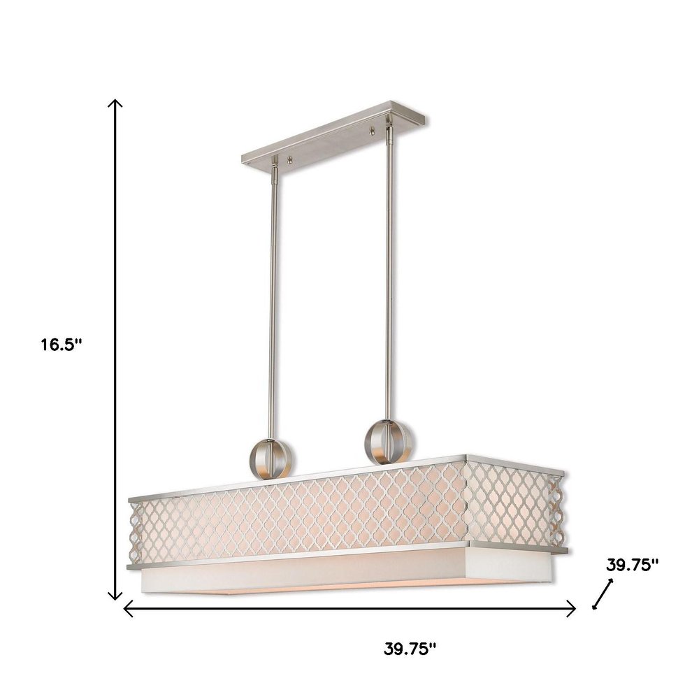 Nickel Nine Light Metal Dimmable Chandelier With Shades