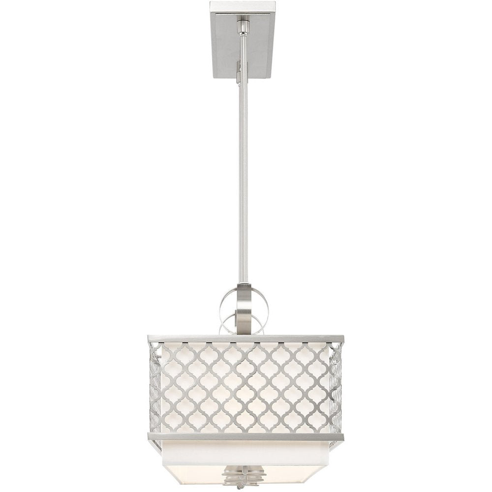 Nickel Nine Light Metal Dimmable Chandelier With Shades