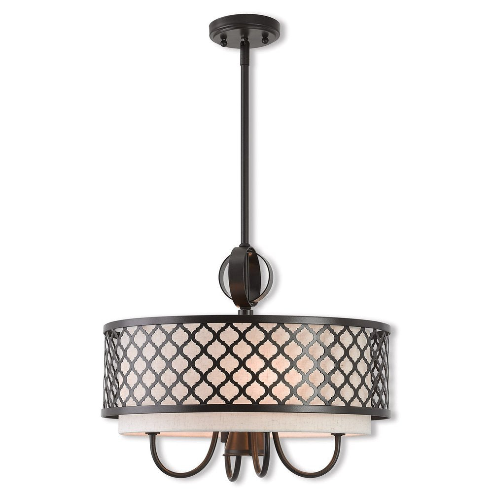 Five Light Dimmable Chandelier With Shades