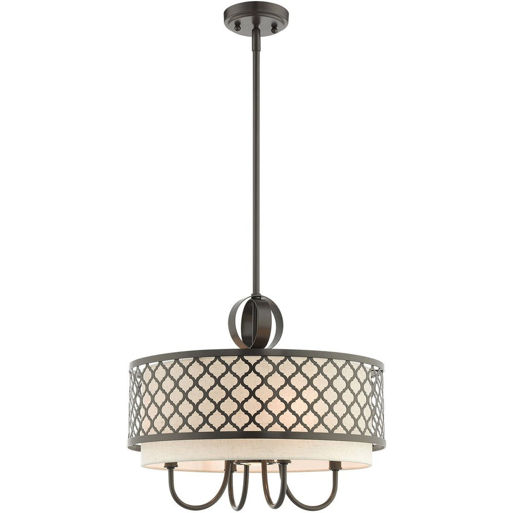 Five Light Dimmable Chandelier With Shades