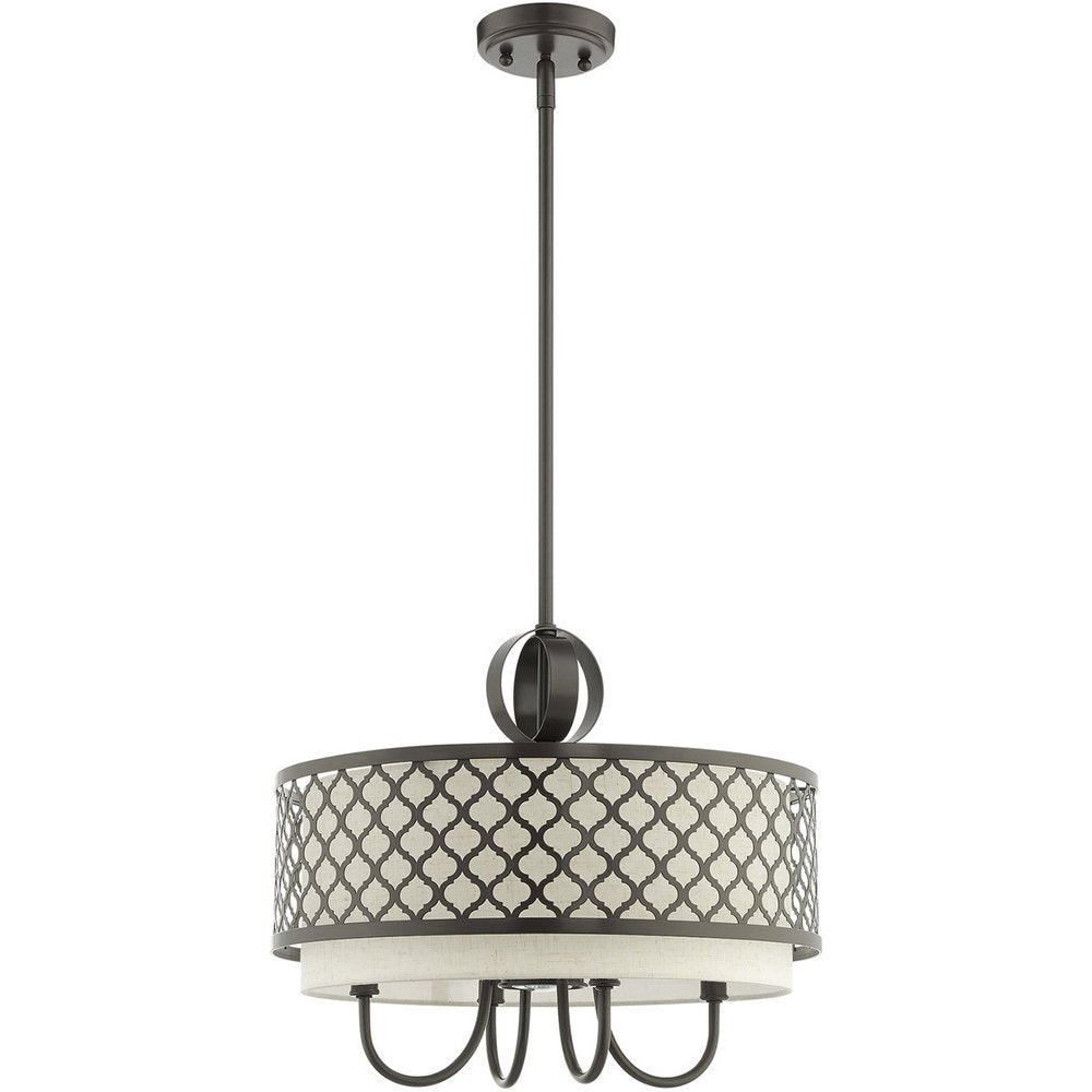 Five Light Dimmable Chandelier With Shades