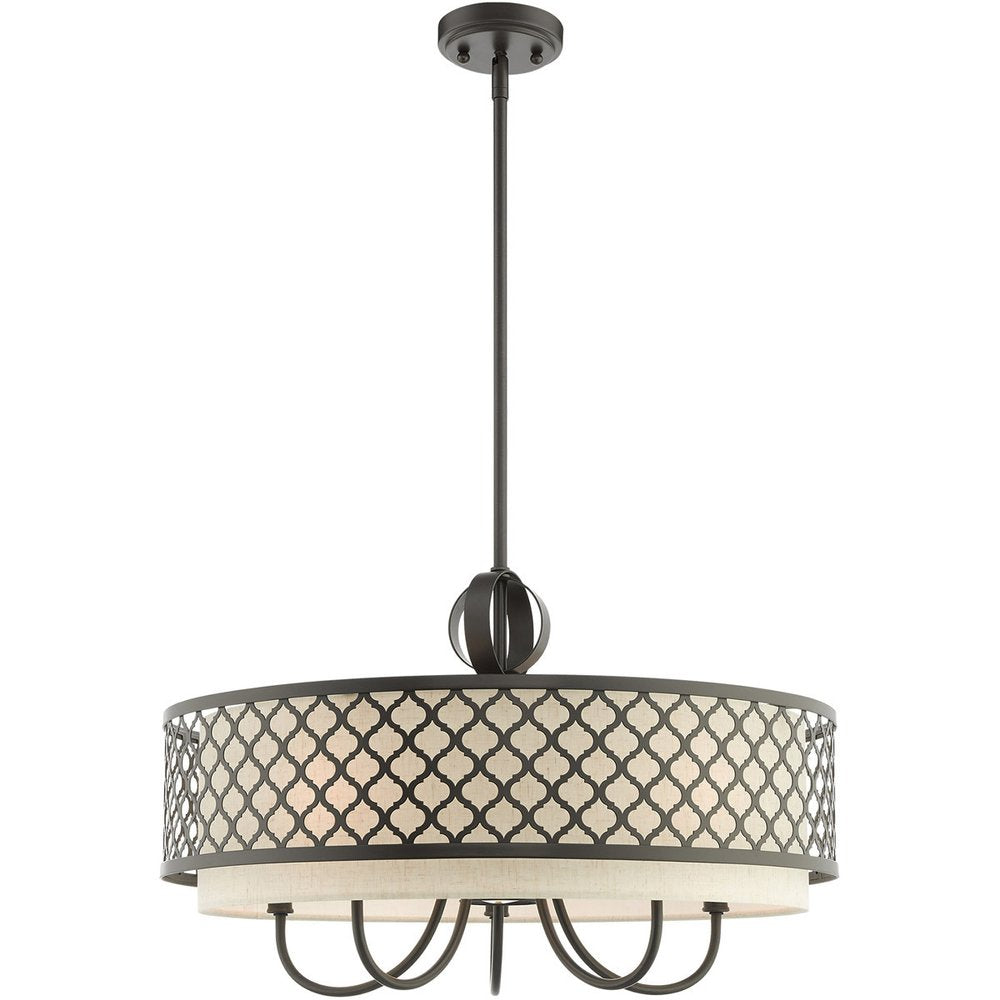 Six Light Dimmable Chandelier With Shades