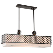 Bronze Nine Light Metal Dimmable Chandelier With Shades