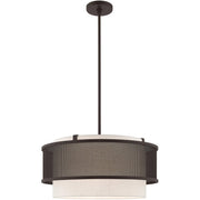 Bronze Four Light Dimmable Chandelier With Shades