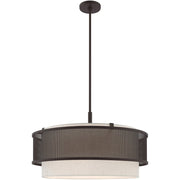Bronze Four Light Dimmable Chandelier With Shades
