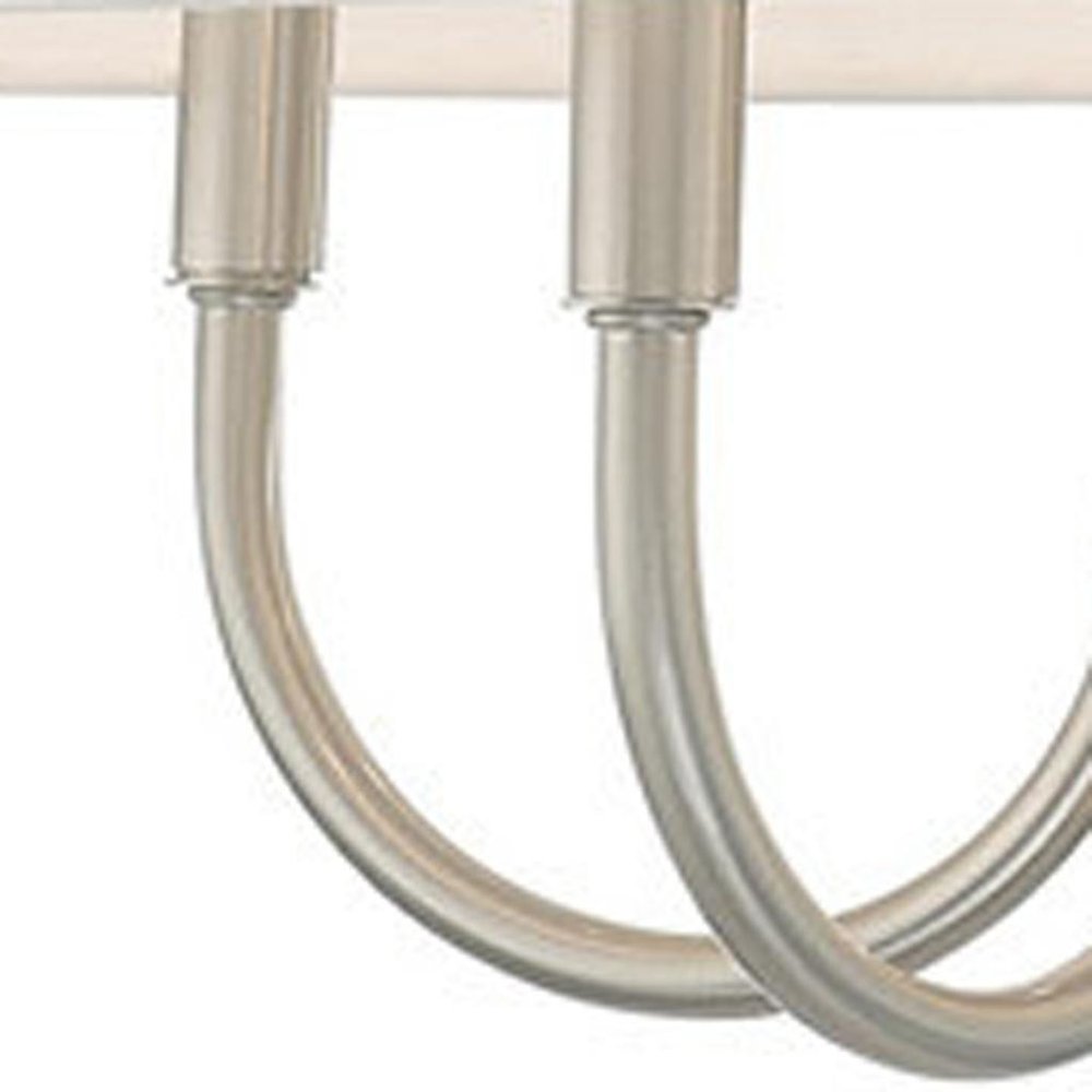 Nickel Six Light Metal Dimmable Chandelier With Shades