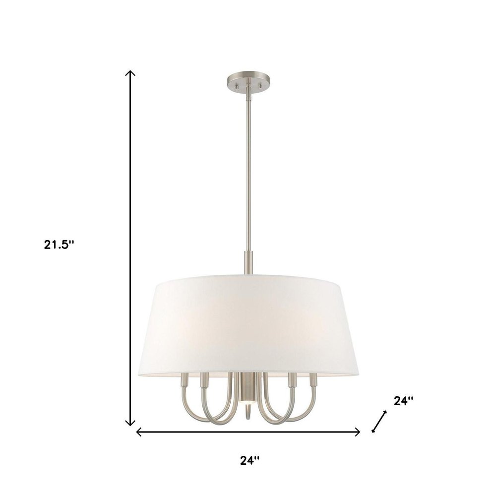 Six Light Dimmable Chandelier With Shades