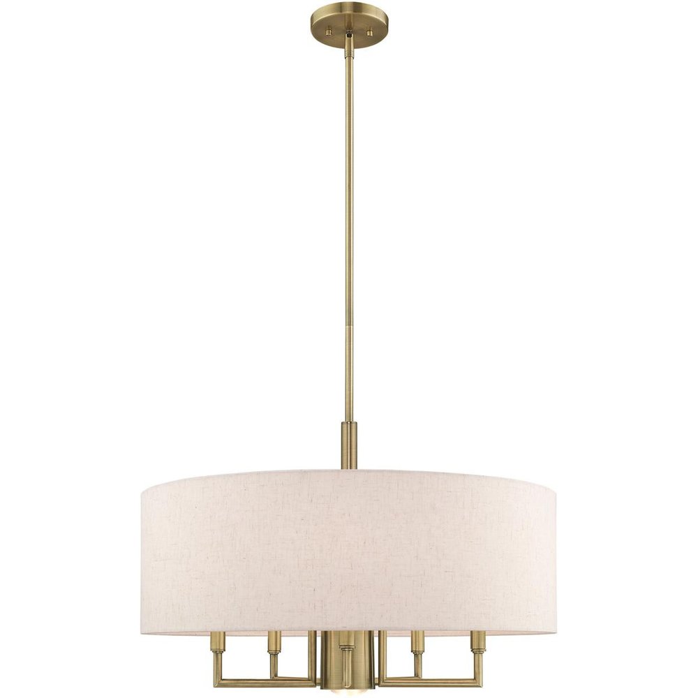 Six Light Dimmable Chandelier With Shades