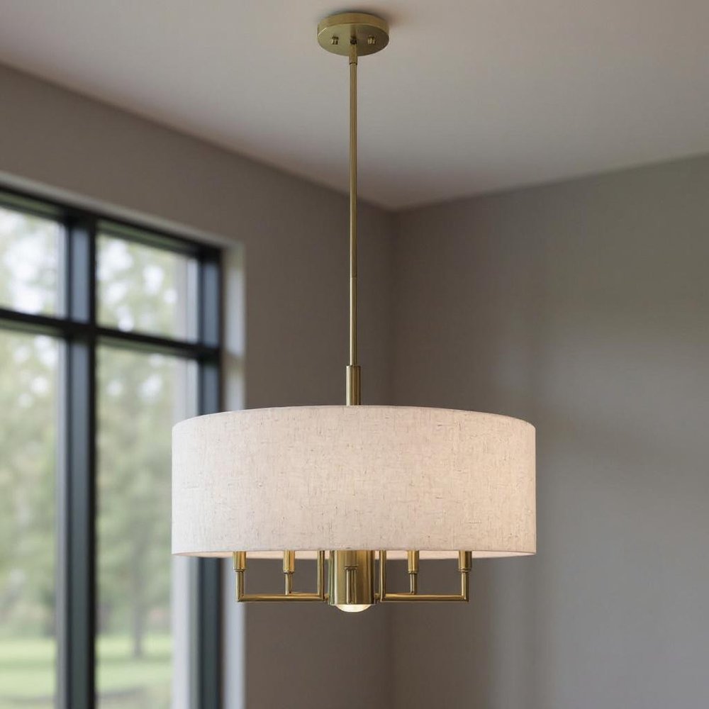 Six Light Dimmable Chandelier With Shades