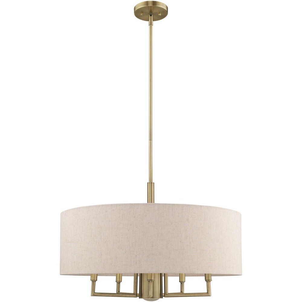 Six Light Dimmable Chandelier With Shades