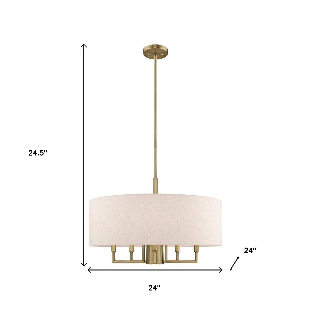 Six Light Dimmable Chandelier With Shades