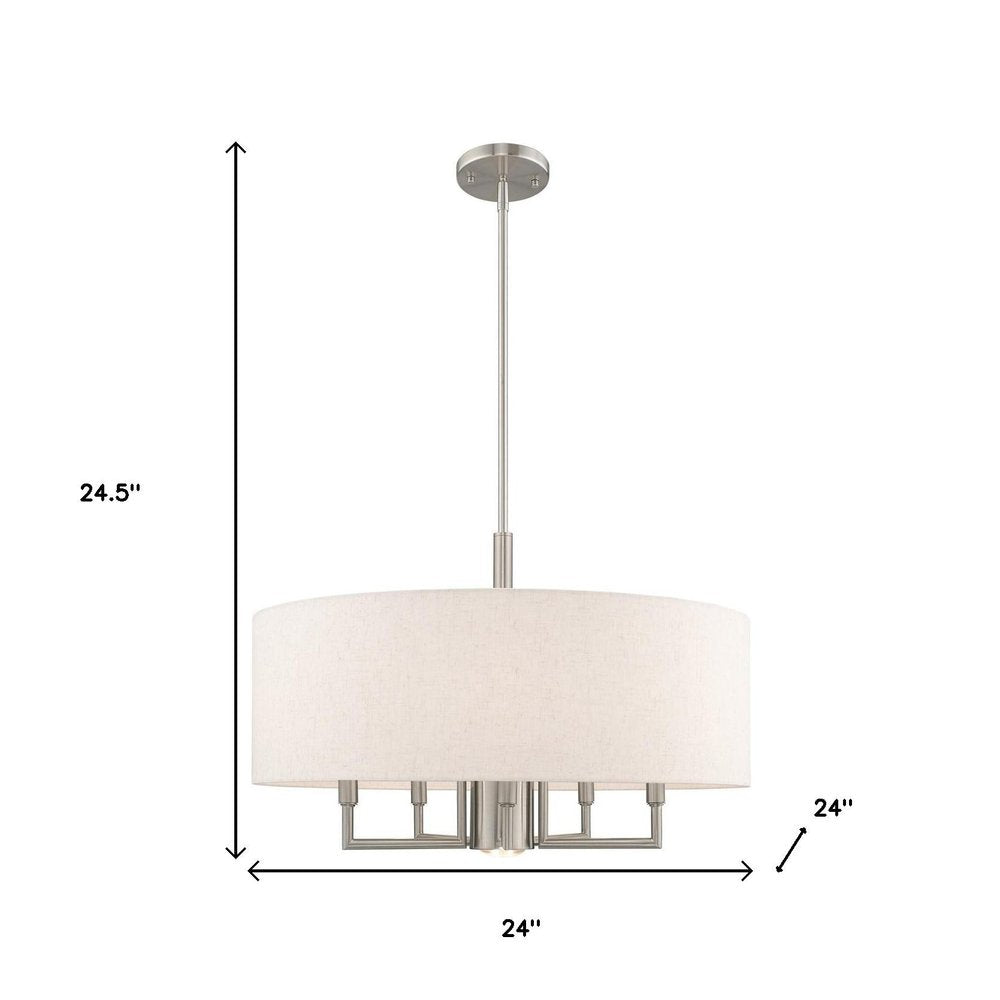 Six Light Dimmable Chandelier With Shades