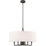 Bronze Six Light Metal Dimmable Chandelier With Shades