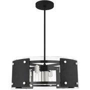 Black Seven Light Metal Dimmable Chandelier With Shades