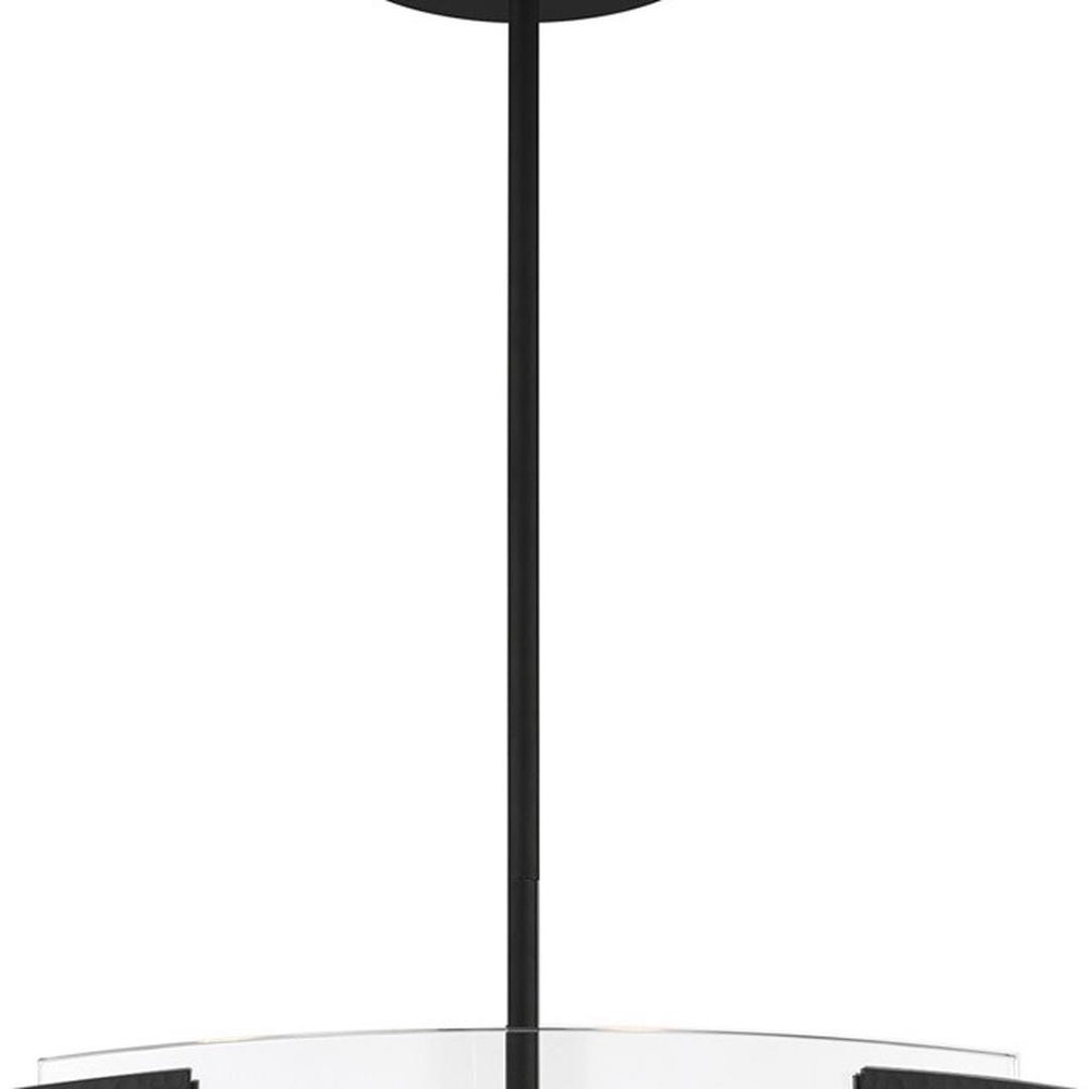 Black Seven Light Metal Dimmable Chandelier With Shades