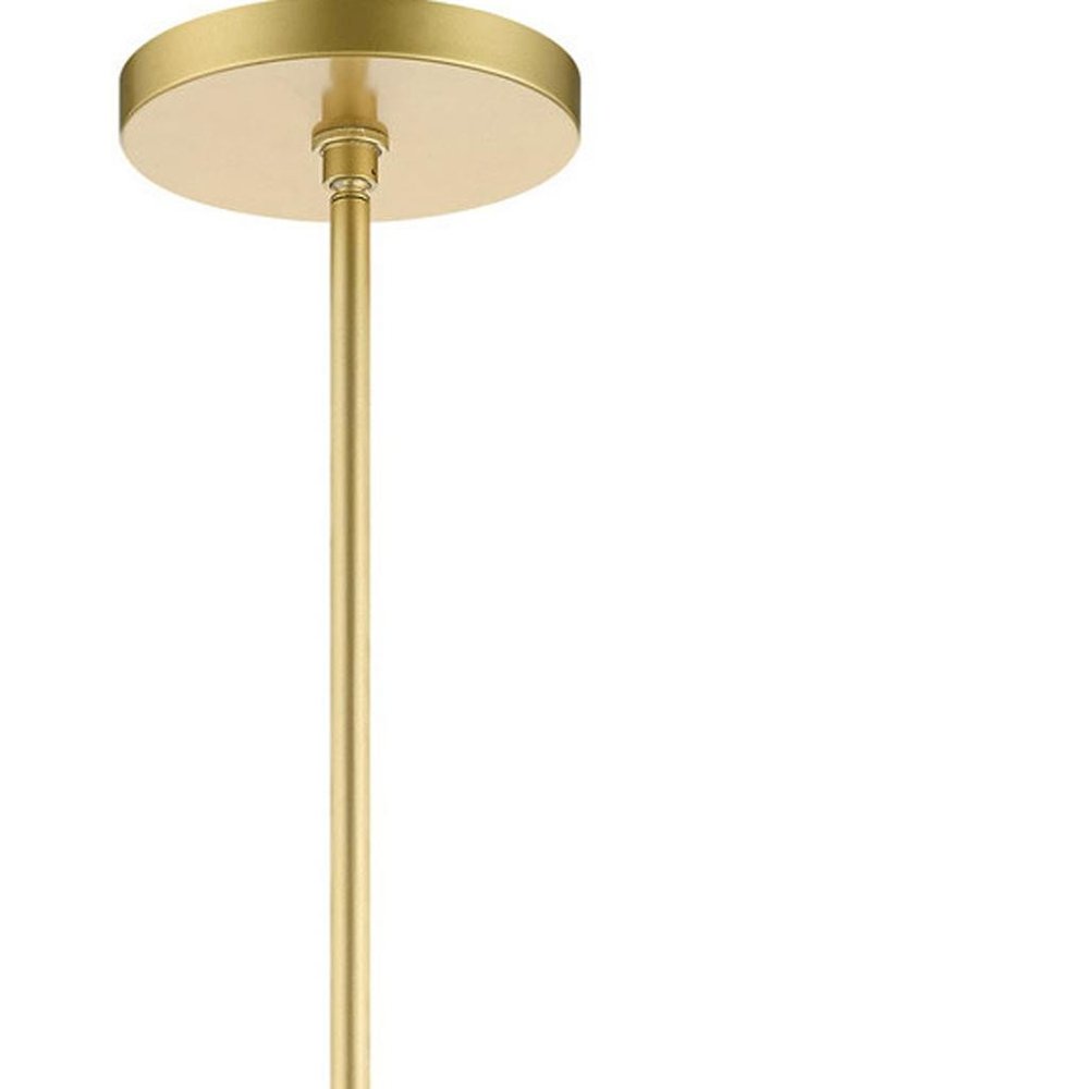 Gold Five Light Metal Dimmable Chandelier With Shades
