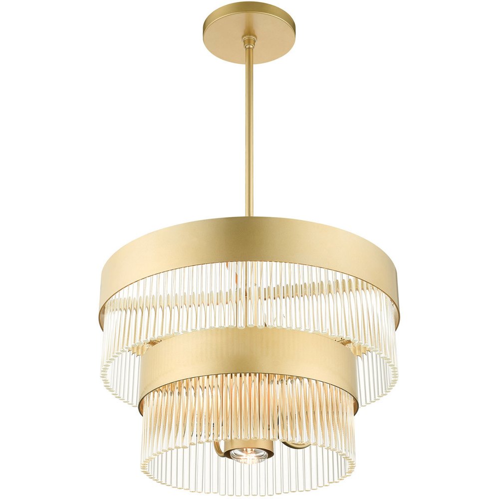 Five Light Dimmable Chandelier With Shades