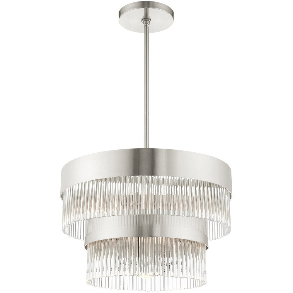 Five Light Dimmable Chandelier With Shades