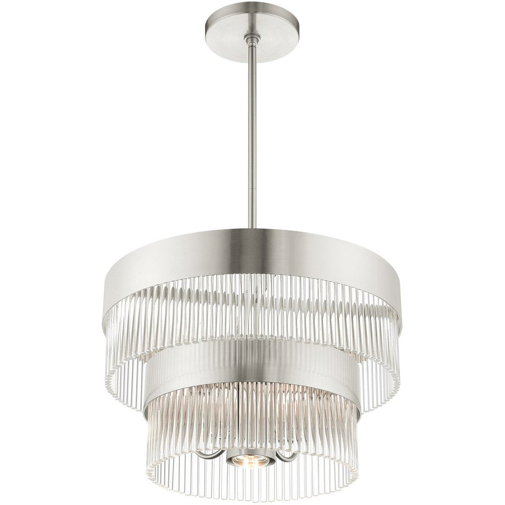 Five Light Dimmable Chandelier With Shades