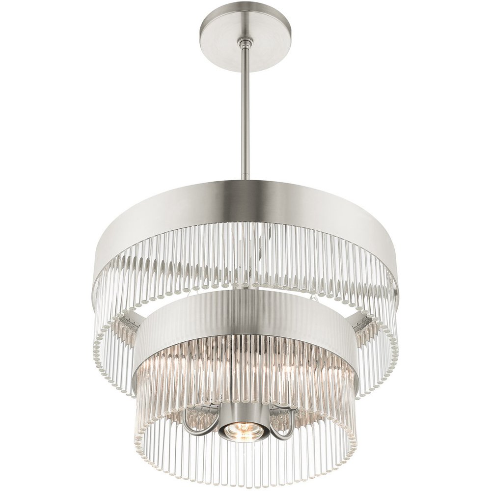 Five Light Dimmable Chandelier With Shades