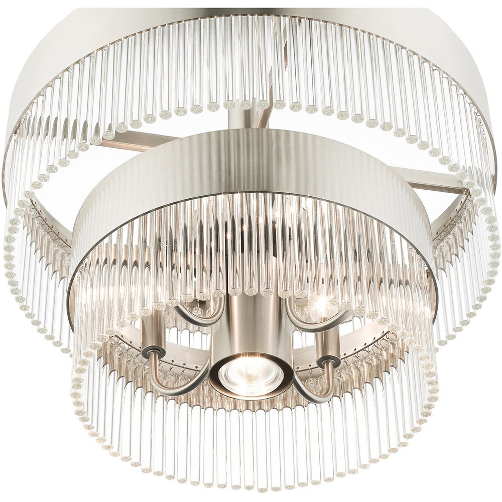 Five Light Dimmable Chandelier With Shades