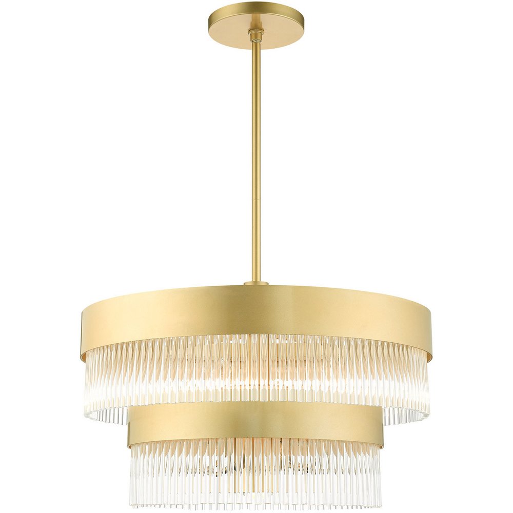 Seven Light Dimmable Chandelier With Shades