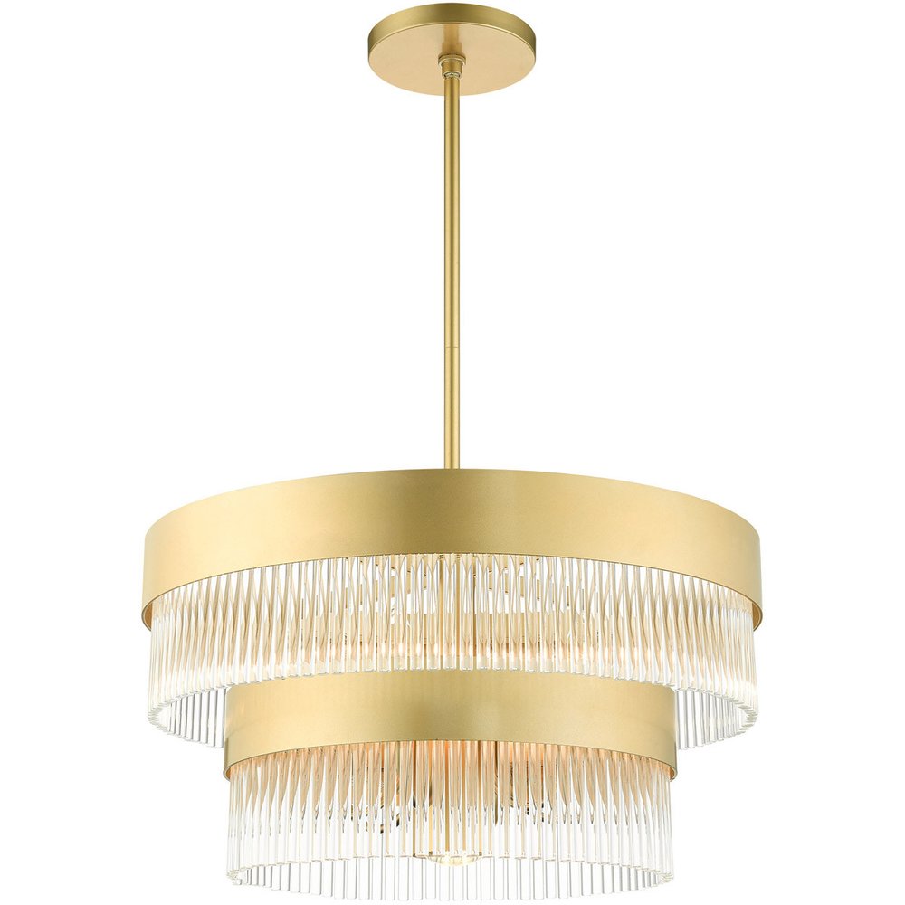 Seven Light Dimmable Chandelier With Shades