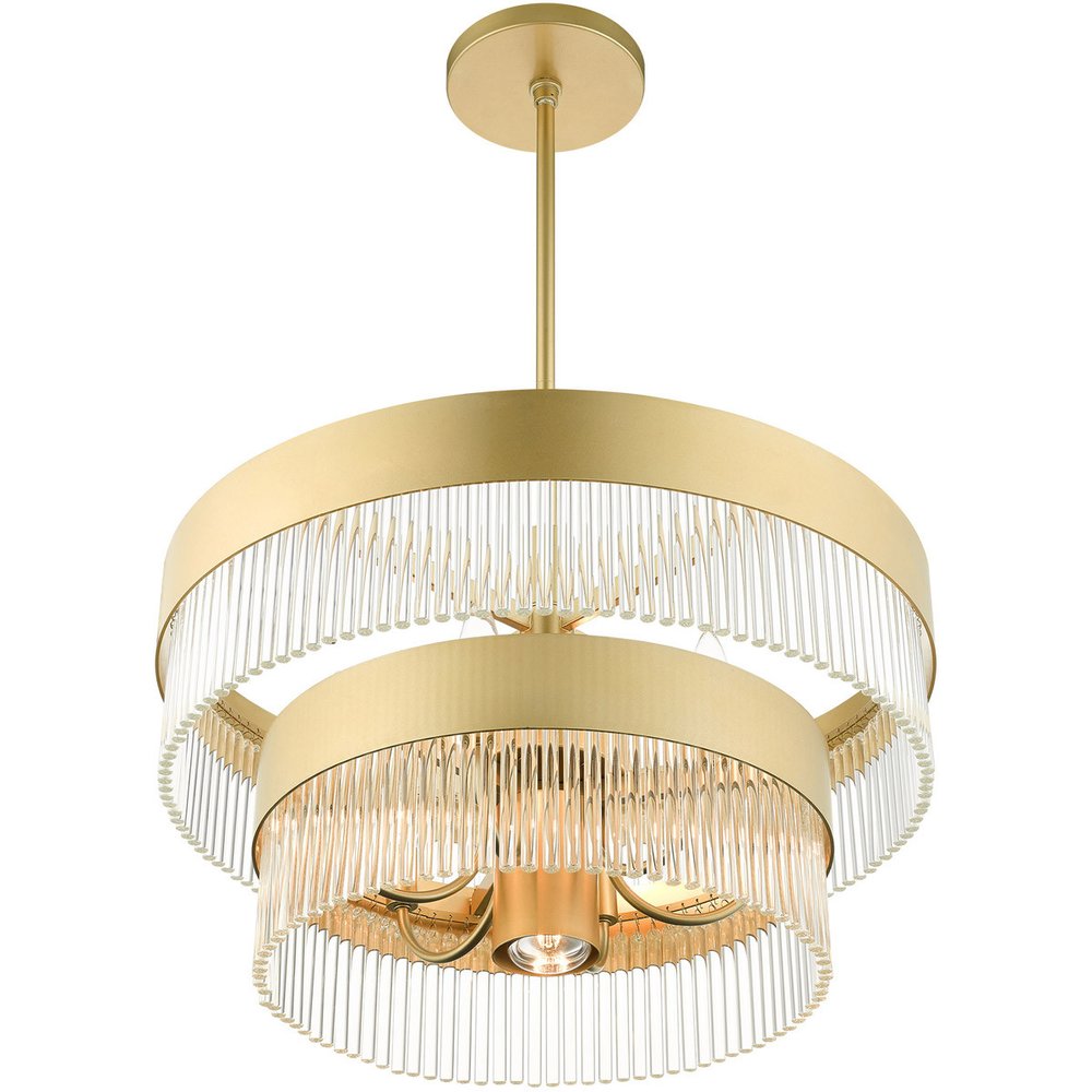 Seven Light Dimmable Chandelier With Shades