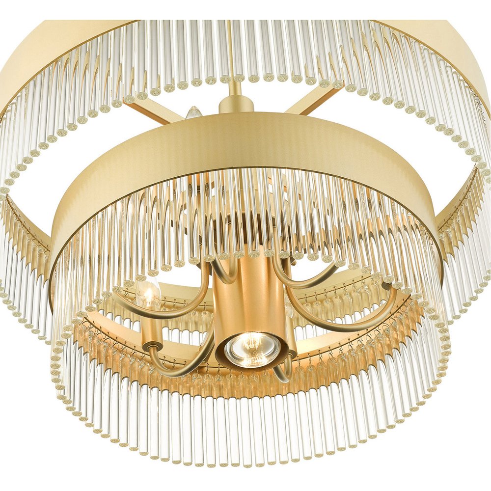 Seven Light Dimmable Chandelier With Shades