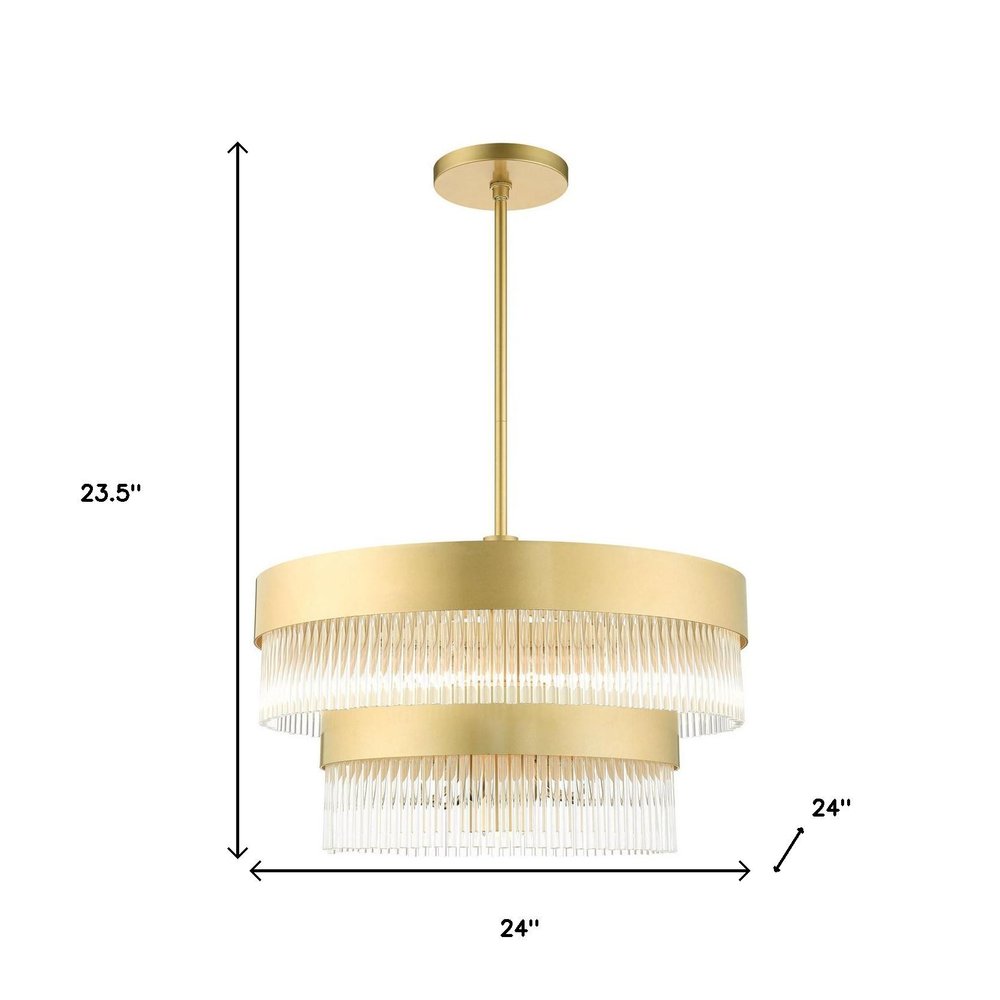 Seven Light Dimmable Chandelier With Shades