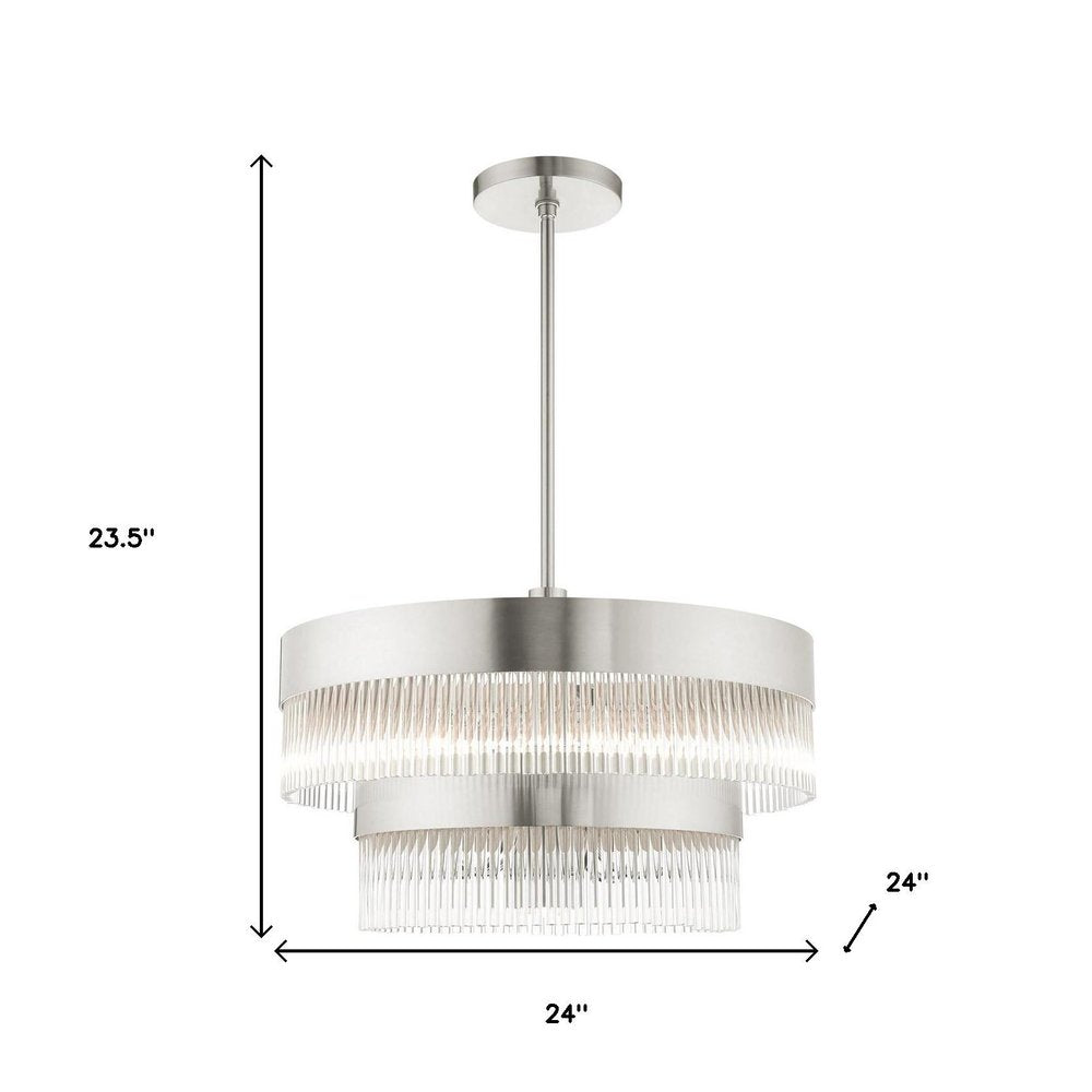 Seven Light Dimmable Chandelier With Shades