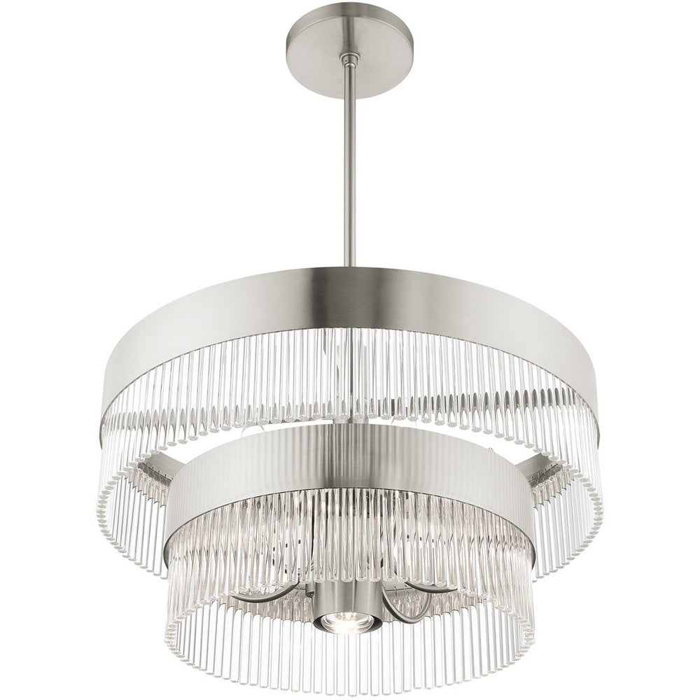 Seven Light Dimmable Chandelier With Shades