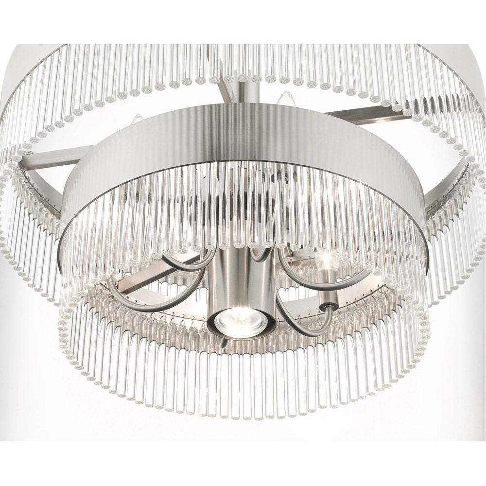 Seven Light Dimmable Chandelier With Shades