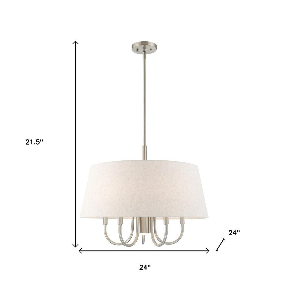 Six Light Dimmable Chandelier With Shades