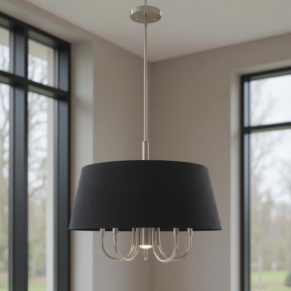 Six Light Dimmable Chandelier With Shades