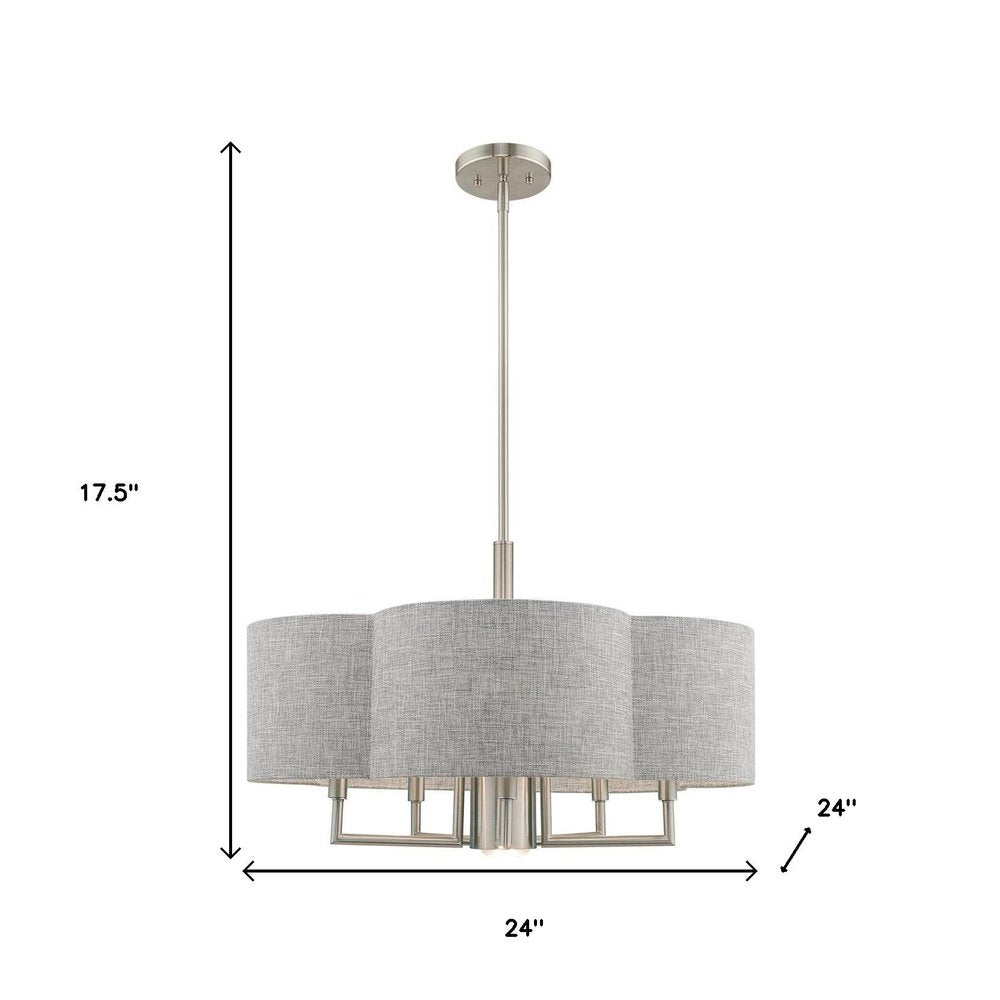 Six Light Dimmable Chandelier With Shades