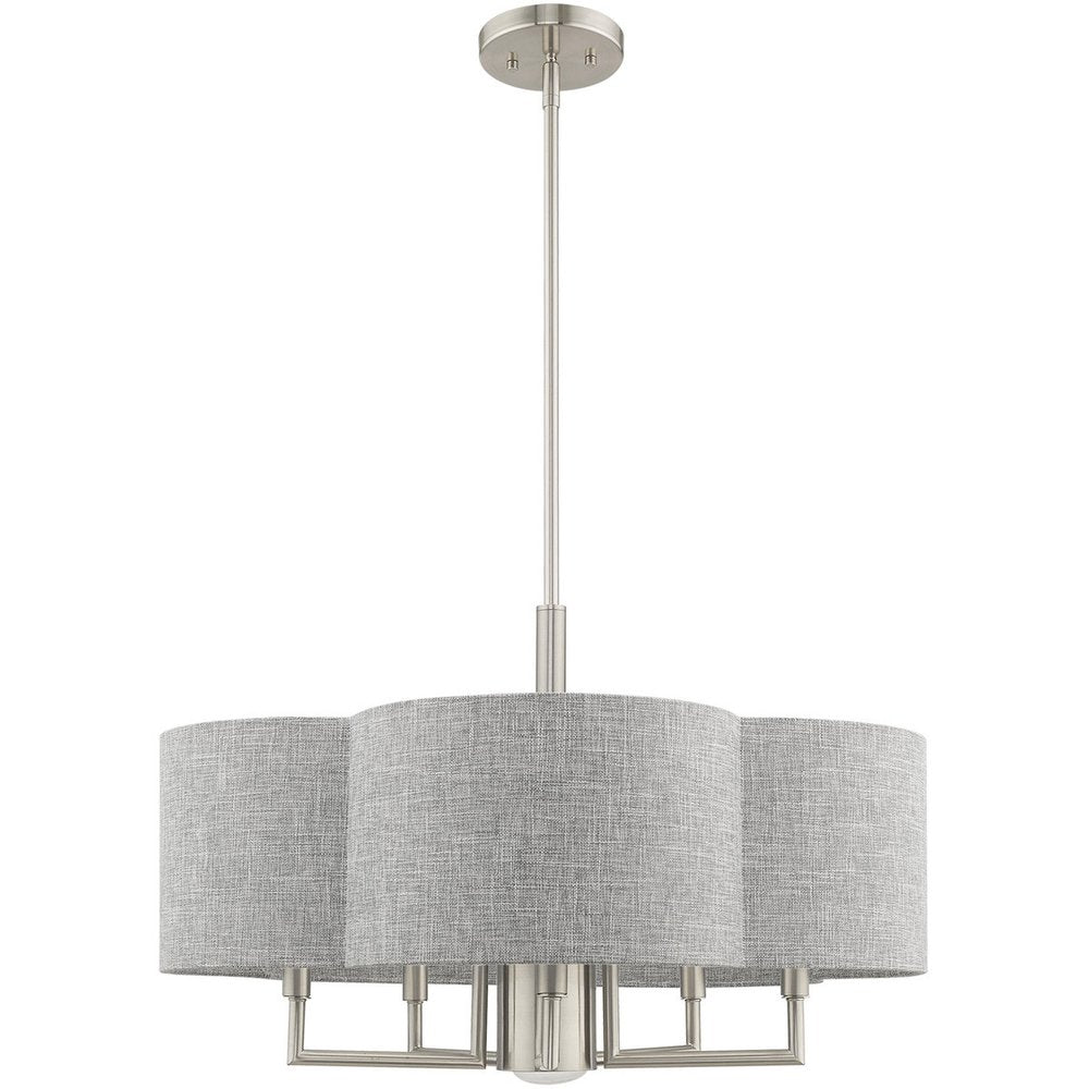 Six Light Dimmable Chandelier With Shades
