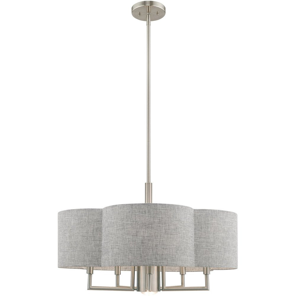 Six Light Dimmable Chandelier With Shades