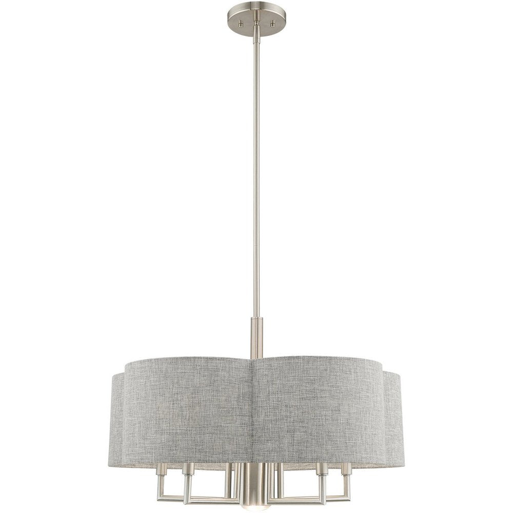 Six Light Dimmable Chandelier With Shades