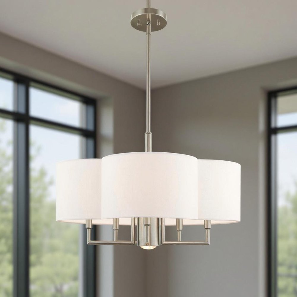 Six Light Dimmable Chandelier With Shades