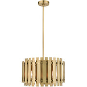 Brass Five Light Metal Dimmable Chandelier With Shades