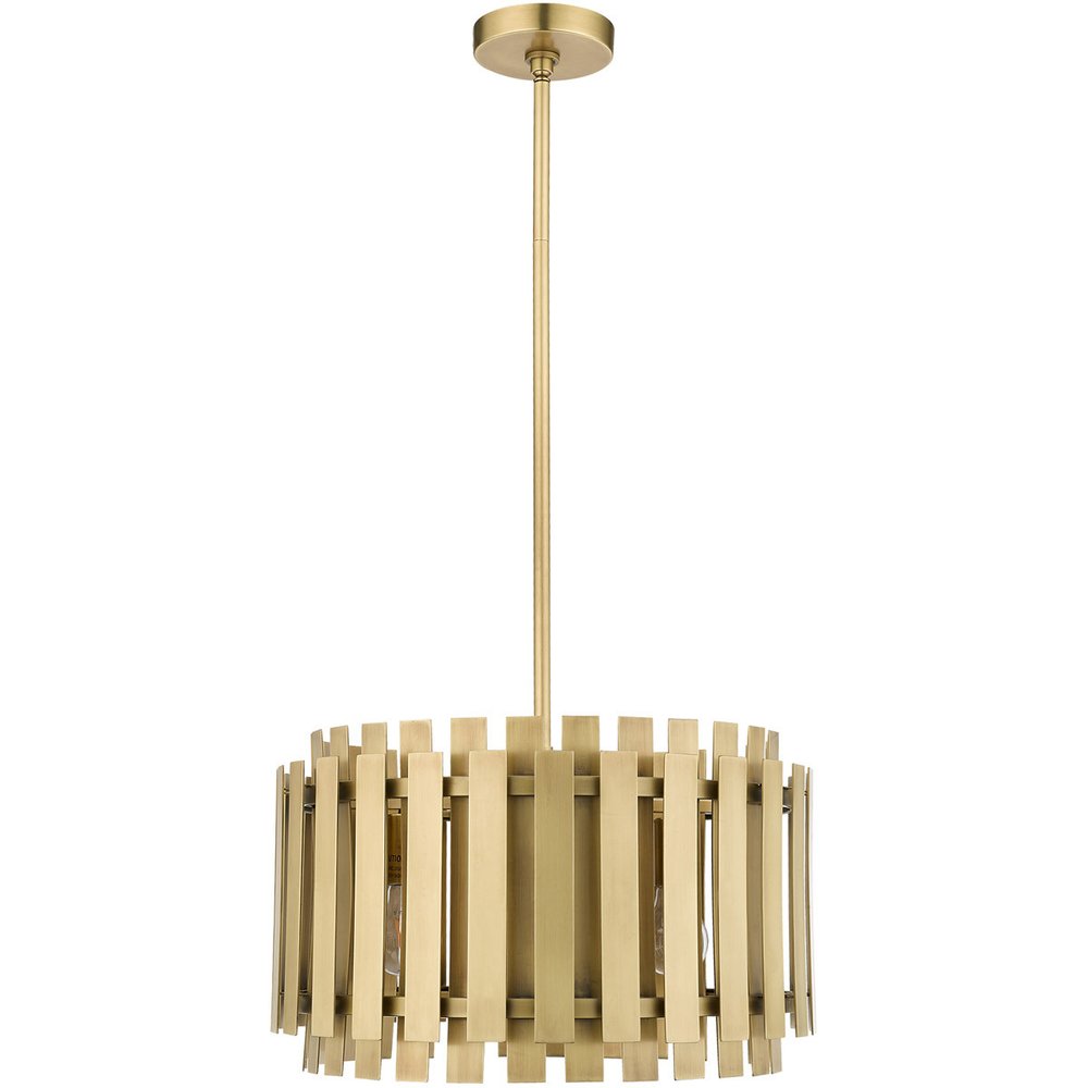 Brass Five Light Metal Dimmable Chandelier With Shades