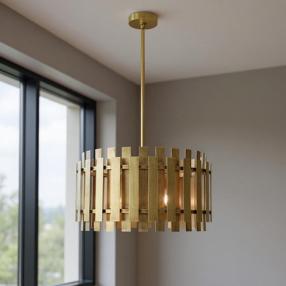Six Light Dimmable Chandelier With Shades