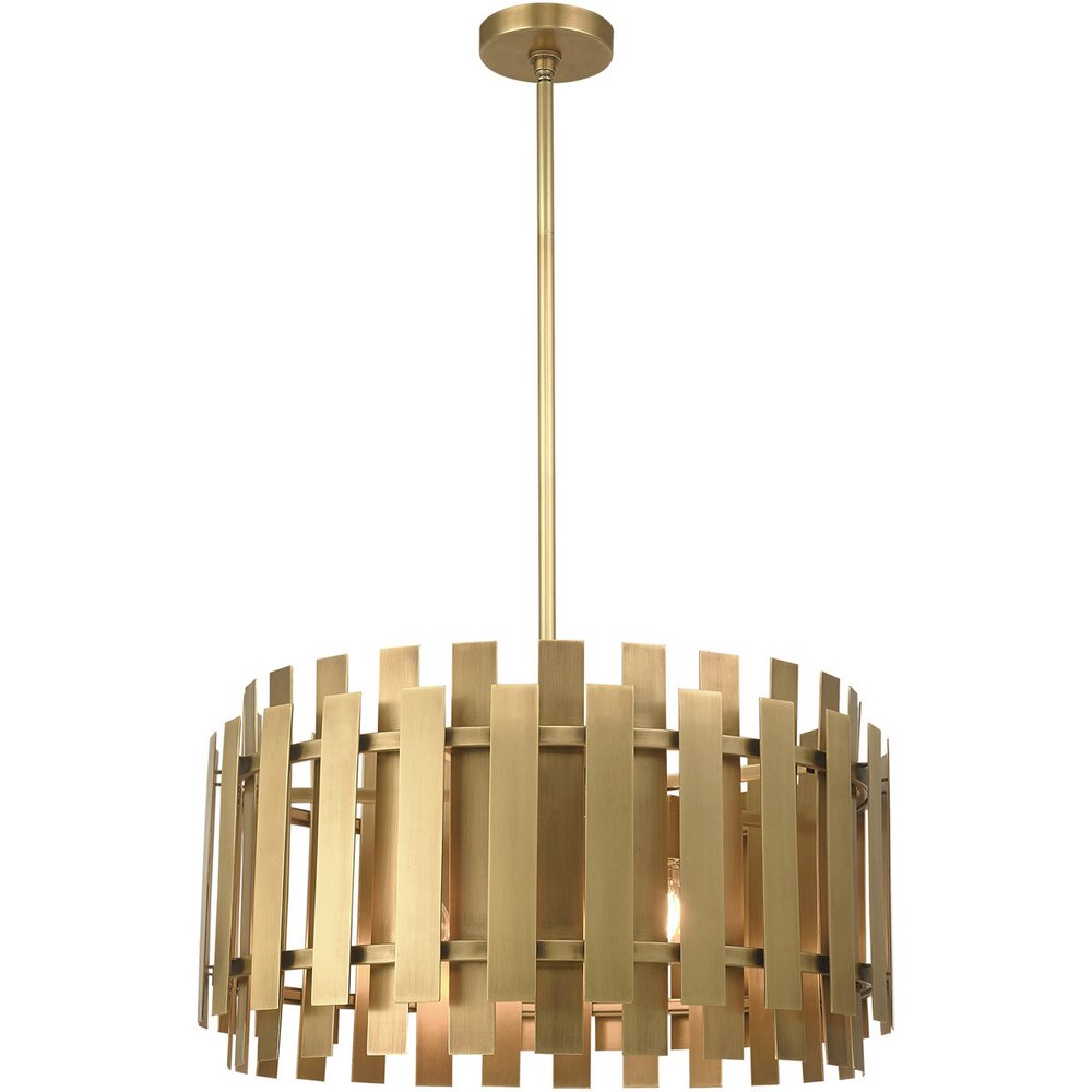 Six Light Dimmable Chandelier With Shades