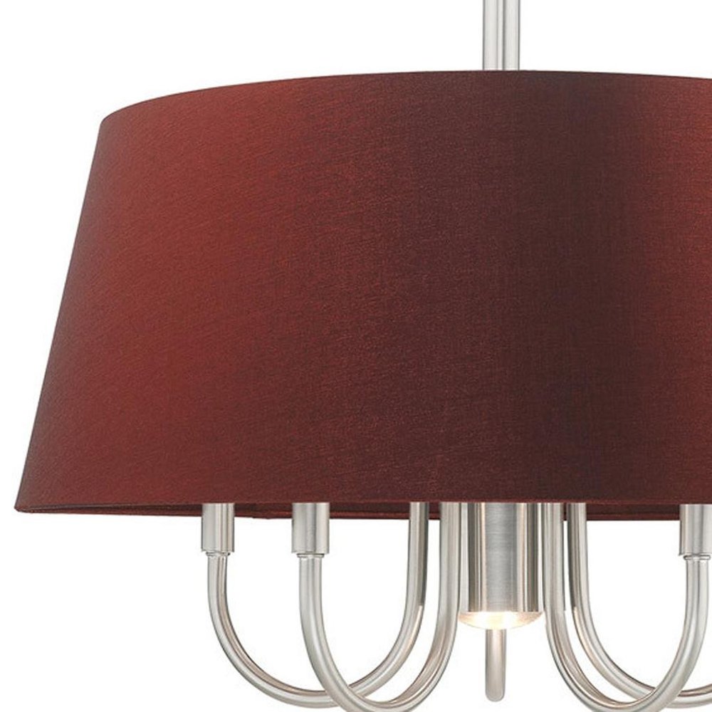 Six Light Dimmable Chandelier With Shades