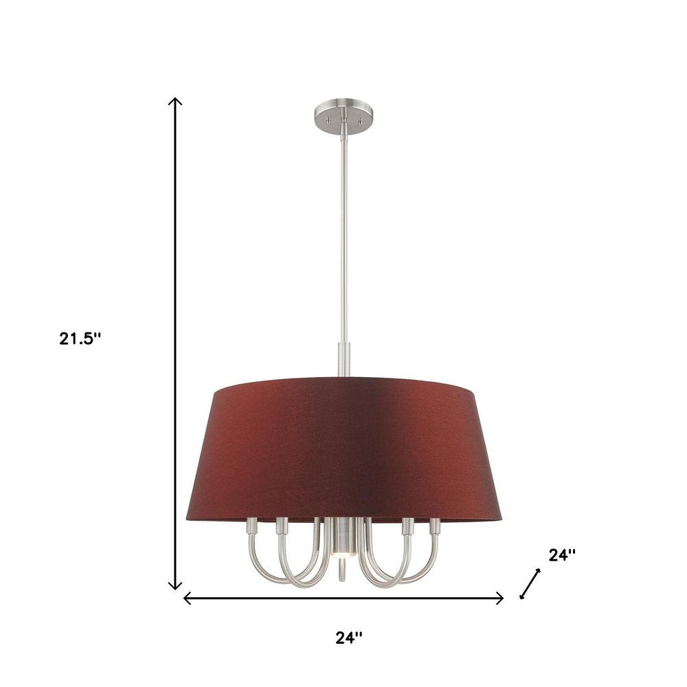 Six Light Dimmable Chandelier With Shades
